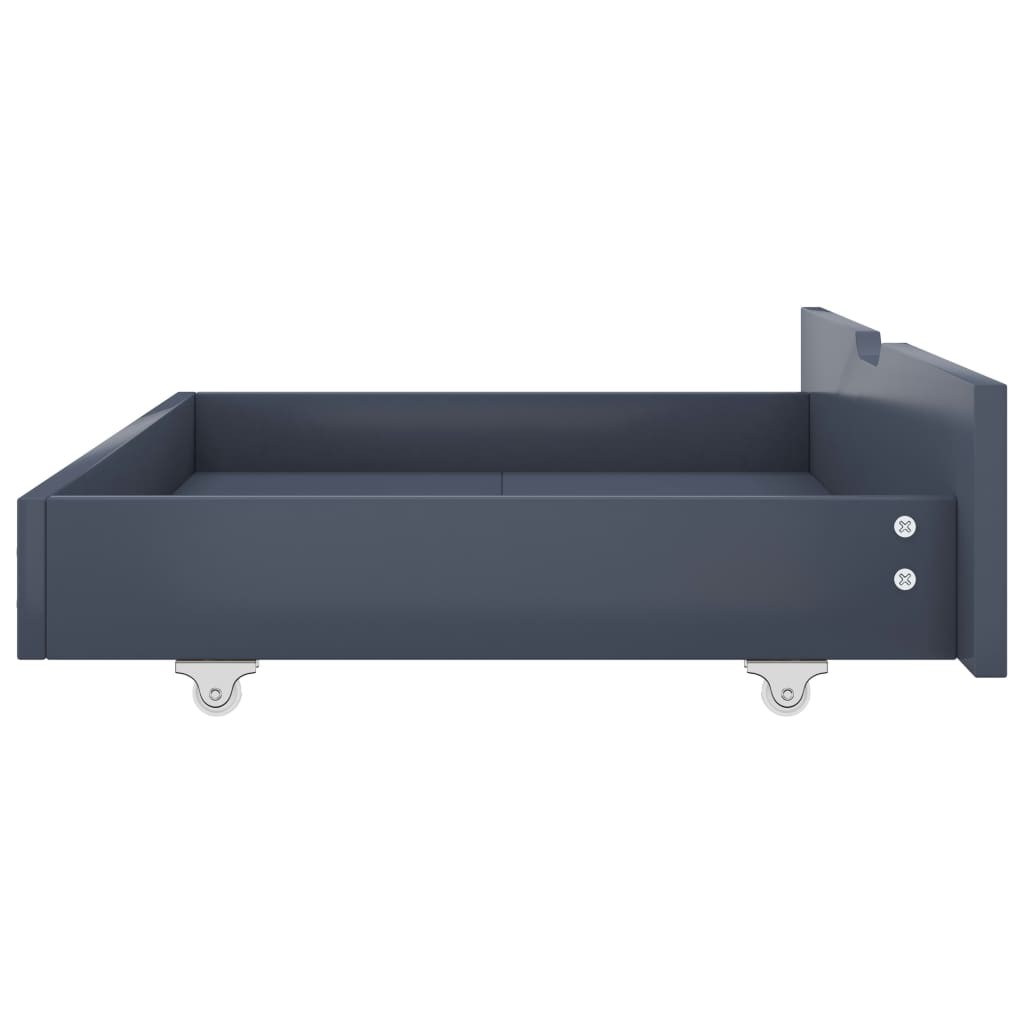 Canopy Bed Frame with 4 Drawers Grey Solid Pine Wood 160x200 cm